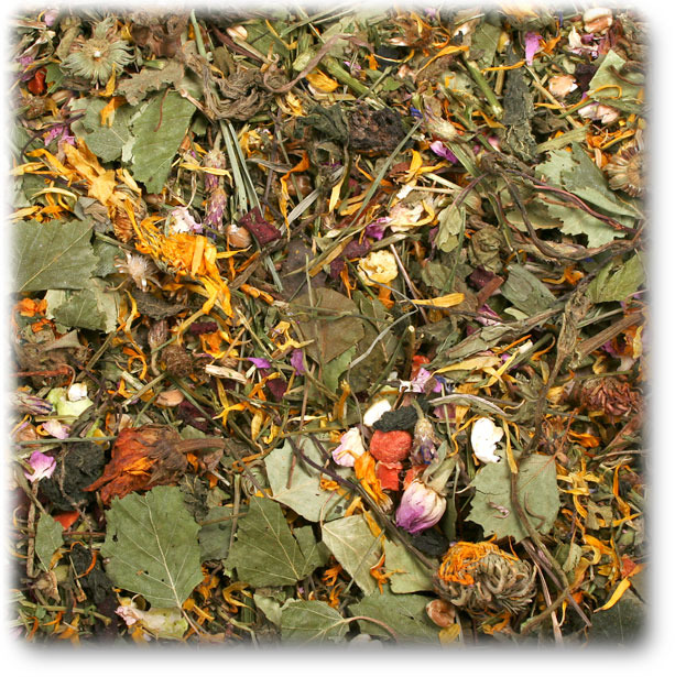 JR FARM Kräutergarten, Ergänzungsfutter f. Kaninchen-Meerschweinchen, Kräuter-Blüten-Blätter, gesunde Ernährung, 500 g.