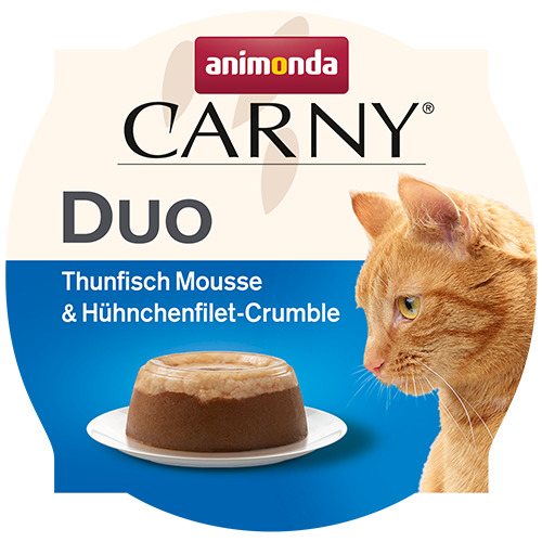 Animonda Carny Duo Thunfisch-Mousse & Hühnchenfilet-Crumble Katzen Nassfutter 70 g