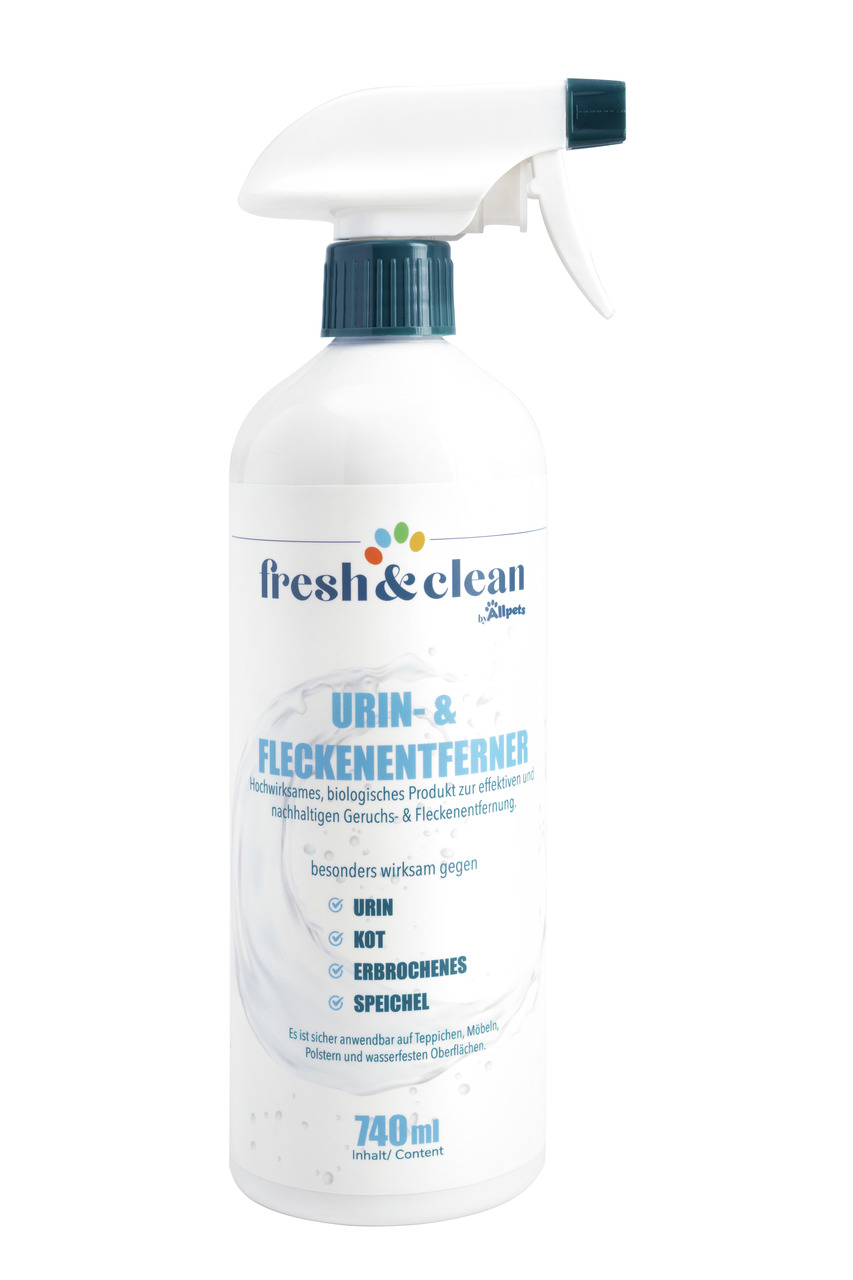 Allpets „fresh & clean“ Urin- & Fleckenentferner, 740 ml, für Haustierbesitzer, wirksam gg. Urin, Kot, Erbrochenes & Speichel.