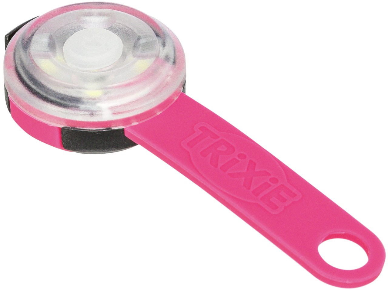 TRIXIE LED-Sicherheitslicht Pink, für Hunde, sorgt für Sichtbarkeit bei Dunkelheit, kompakt, leicht, mit Schlaufe zur Befestigung.