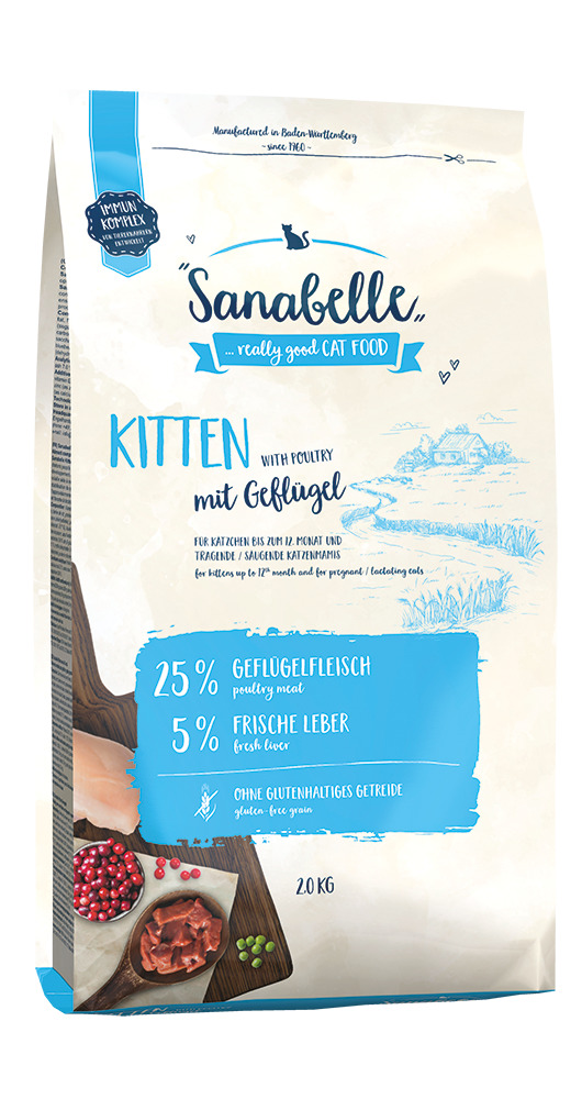 Sparpaket Sanabelle Kitten mit Geflügel 2 x 2kg Katzentrockenfutter