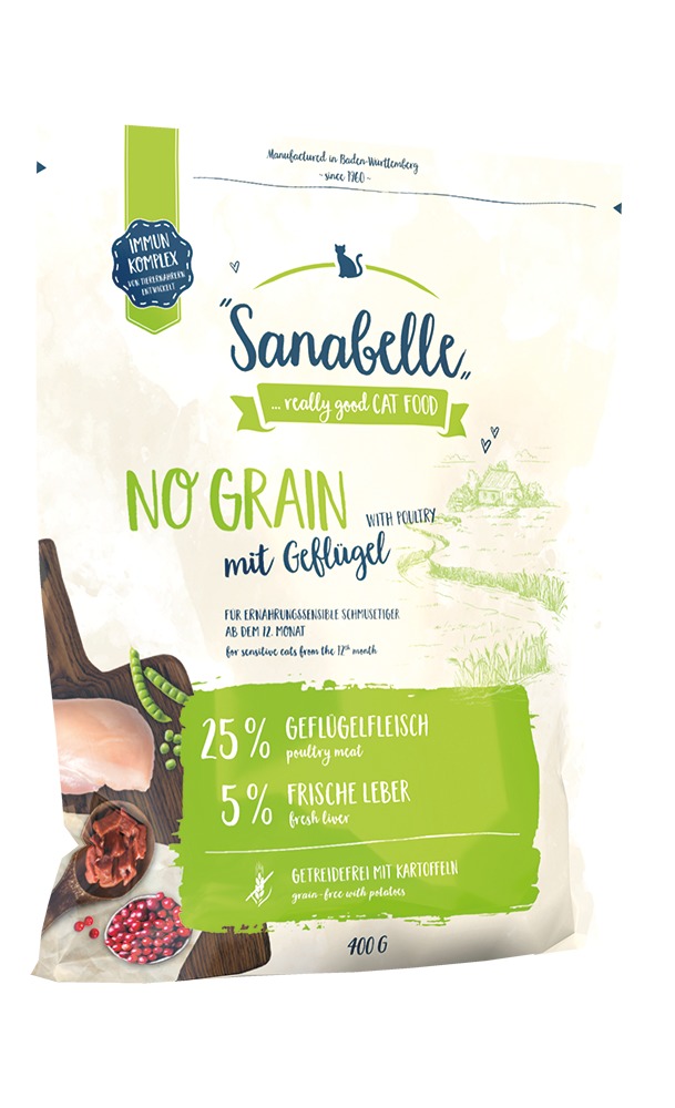 Sanabelle No Grain mit Geflügel 400g Katzentrockenfutter