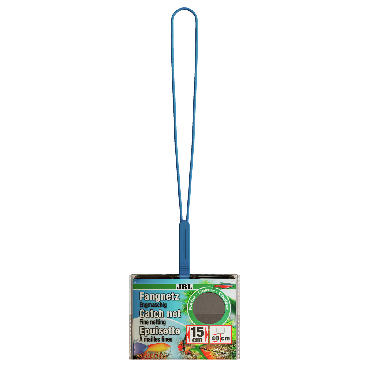 JBL Fangnetz, 15 cm, feine Maschen, Griff 40 cm, für Aquaristik, schonend für Fische, ideal zum sicheren Einfangen.