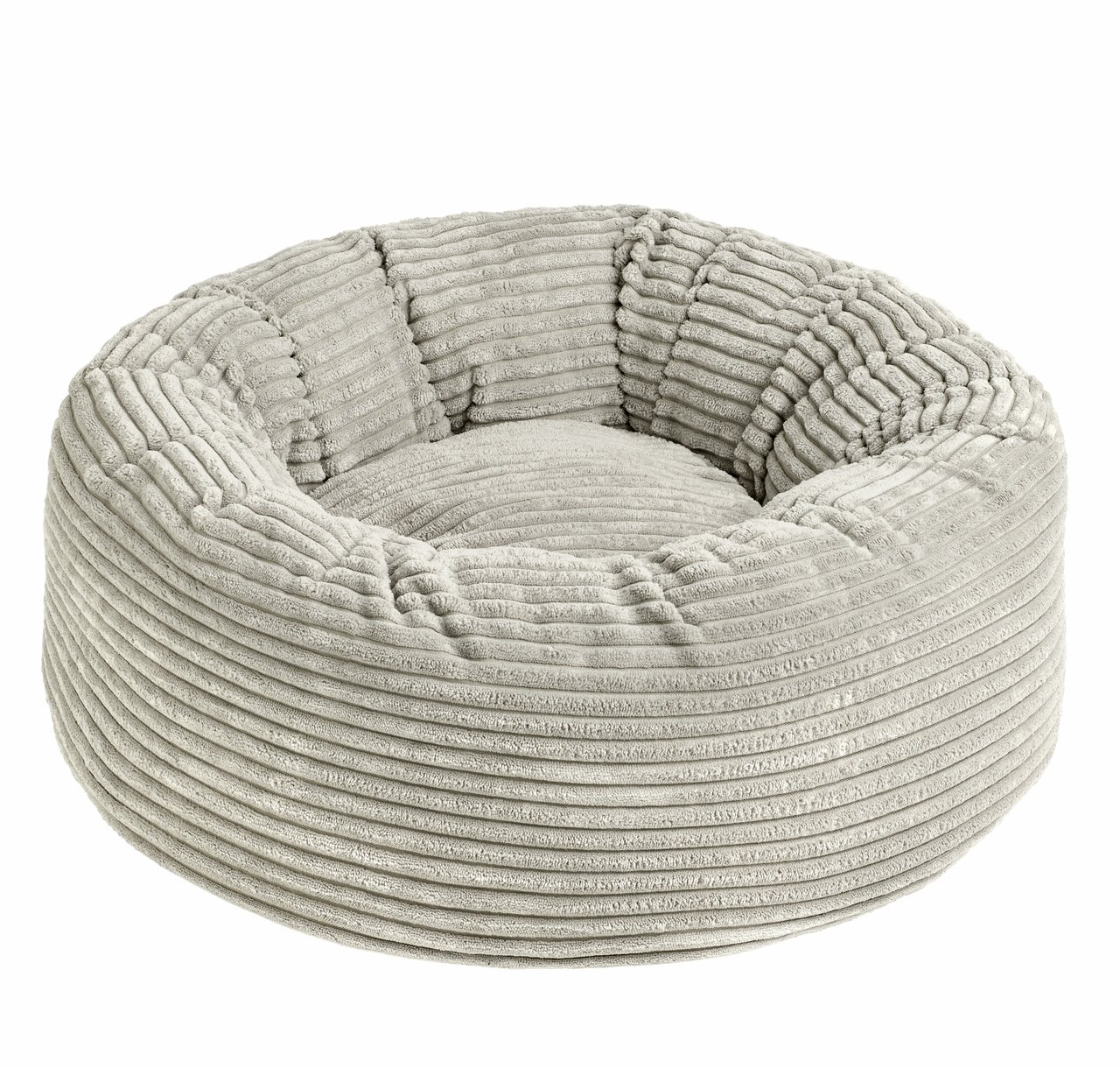 Katzenbett Stylecats, rund, hellgrau, weicher Stoff, für alle Größen, gemütlich, innen, leicht zu reinigen.