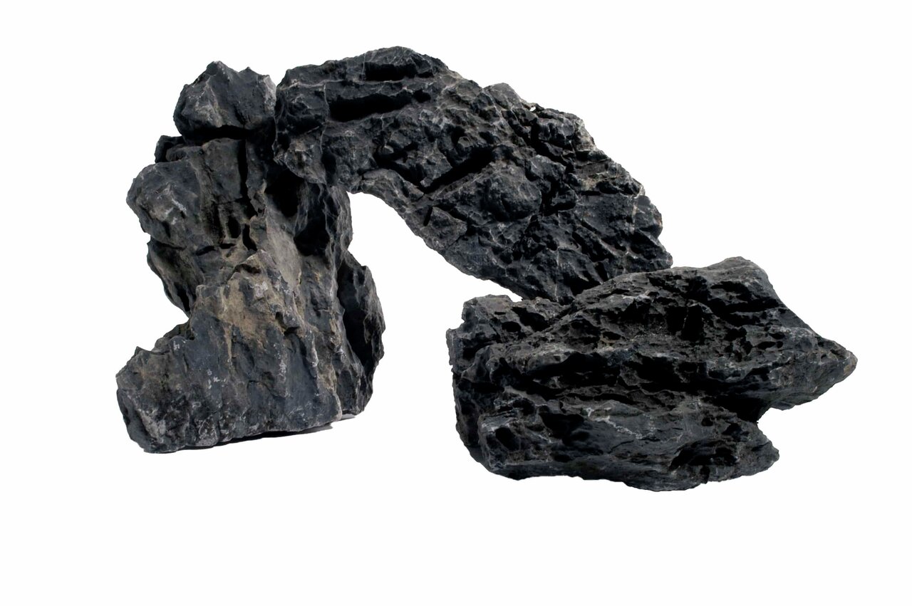 Aquadeco Dragon Stone, dekorativer Stein f. Aquarienliebhaber, schwarz, strukturiert, ideal f. Unterwasserlandschaften.