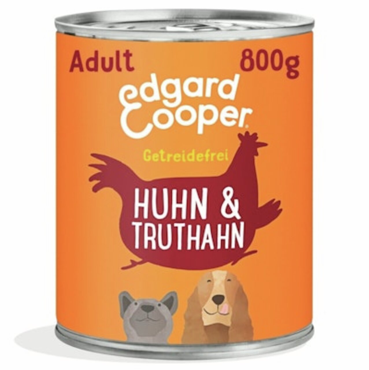 Edgard & Cooper Huhn & Truthahn, getreidefreies Hundefutter für Erwachsene, 800 g Dose, natürlich und geschmacksintensiv.