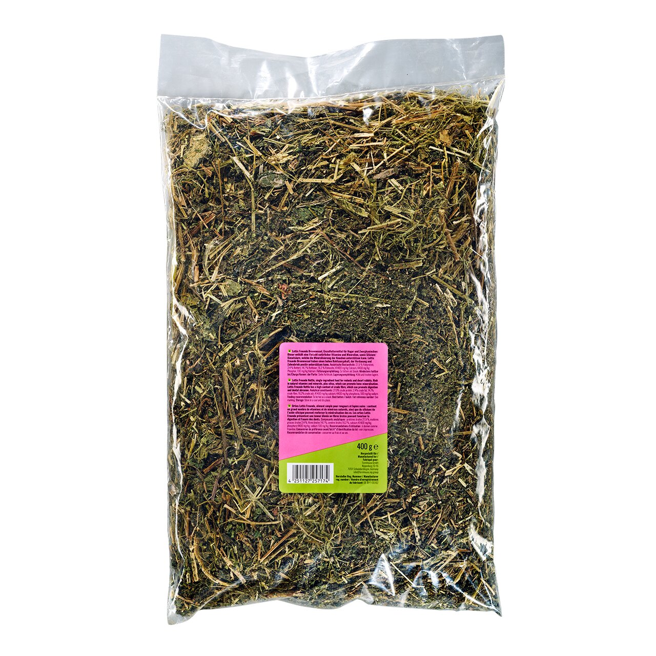 LOTTIS FREUNDE Wiesenheu für Kleintiere, natürliche Geschmacksrichtung, 400 g, ideal für Nager und Kaninchen.