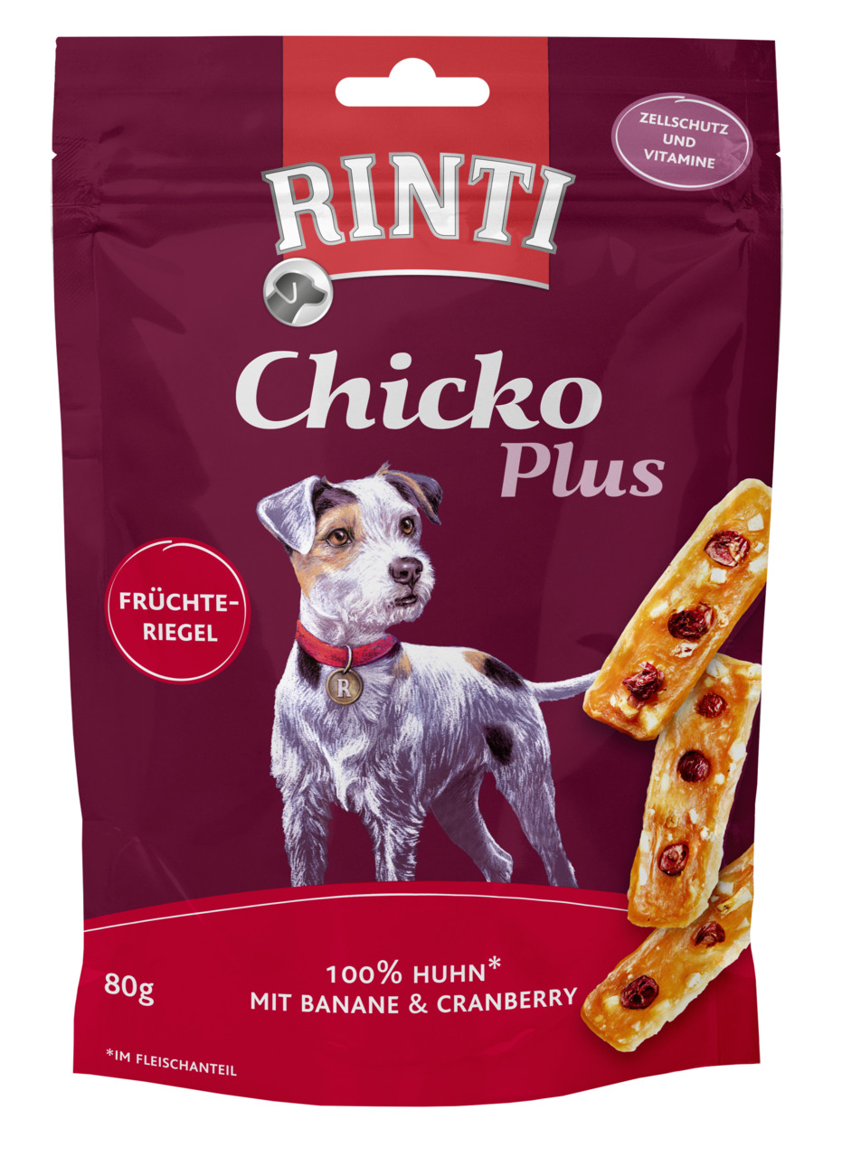 RINTI Chicko Plus Früchteriegel mit Huhn 80g Hundesnacks