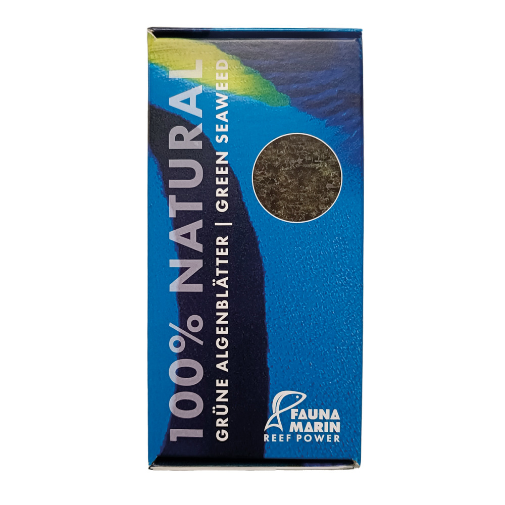 Fauna Marin 100% Natural Grüne Algenblätter, Futter f. pflanzenfressende Meerwasserfische, 100 g, natürliche getrocknete Algen.