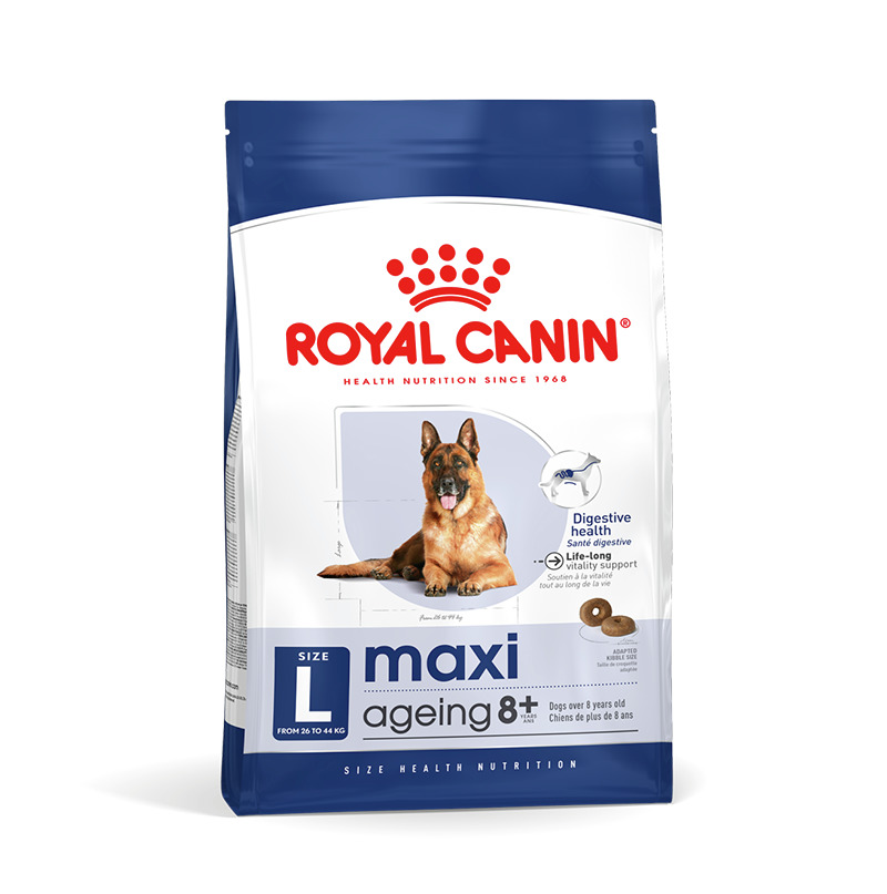 ROYAL CANIN Maxi Ageing 8+, für große Hunde ab 8 J. (26-44 kg), unterstützt Verdauung & Vitalität, 15 kg.