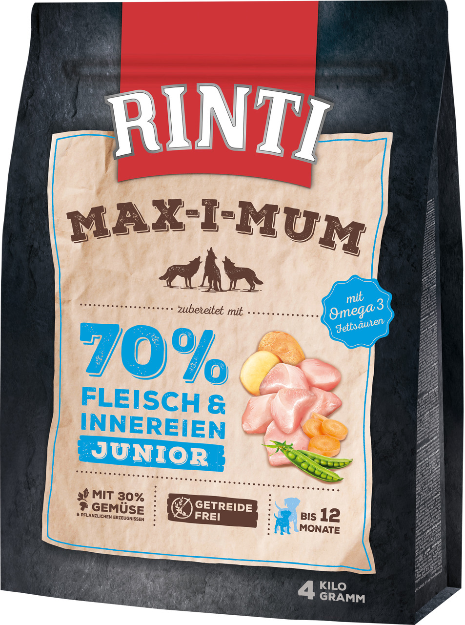 RINTI Max-i-mum Junior, Hundefutter für junge Hunde (