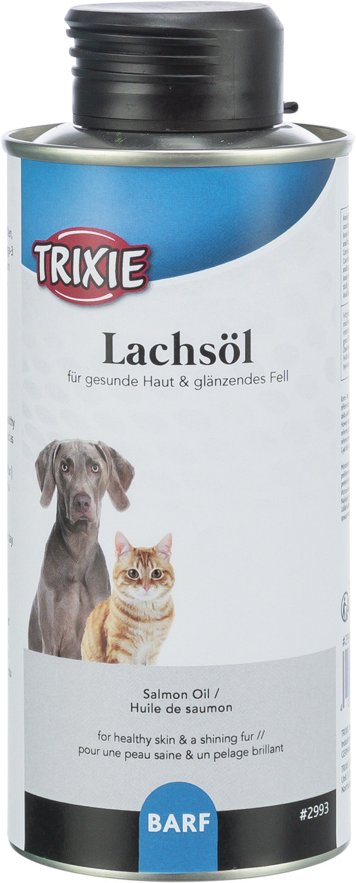 TRIXIE Lachsöl, für Hunde & Katzen, 250 ml, unterstützt gesunde Haut & glänzendes Fell.