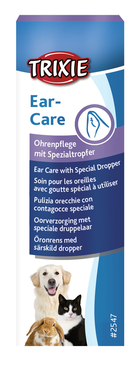 TRIXIE Ear-Care Ohrenpflege, Hunde/Katzen/Kleintiere, einfache & effektive Ohrenreinigung, Menge nicht erkennbar.