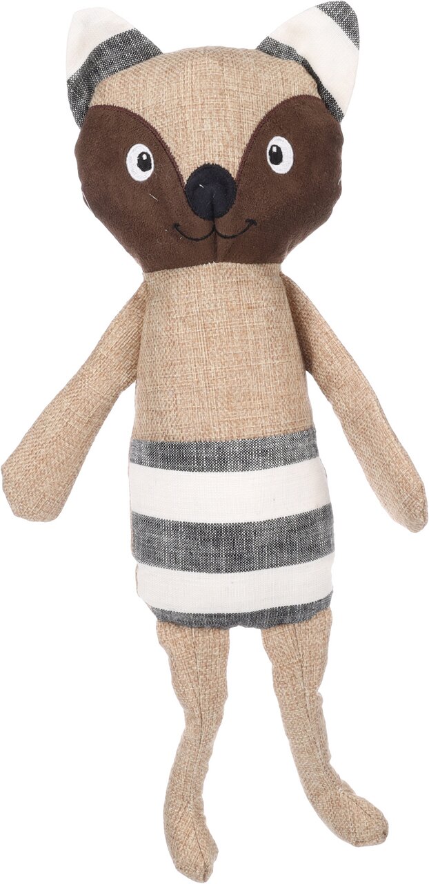 Flamingo Hundespielzeug, Plüschtier Waschbär, robust, für Hunde aller Größen, ideal zum Spielen/Kuscheln, niedl. Design, gestreift.