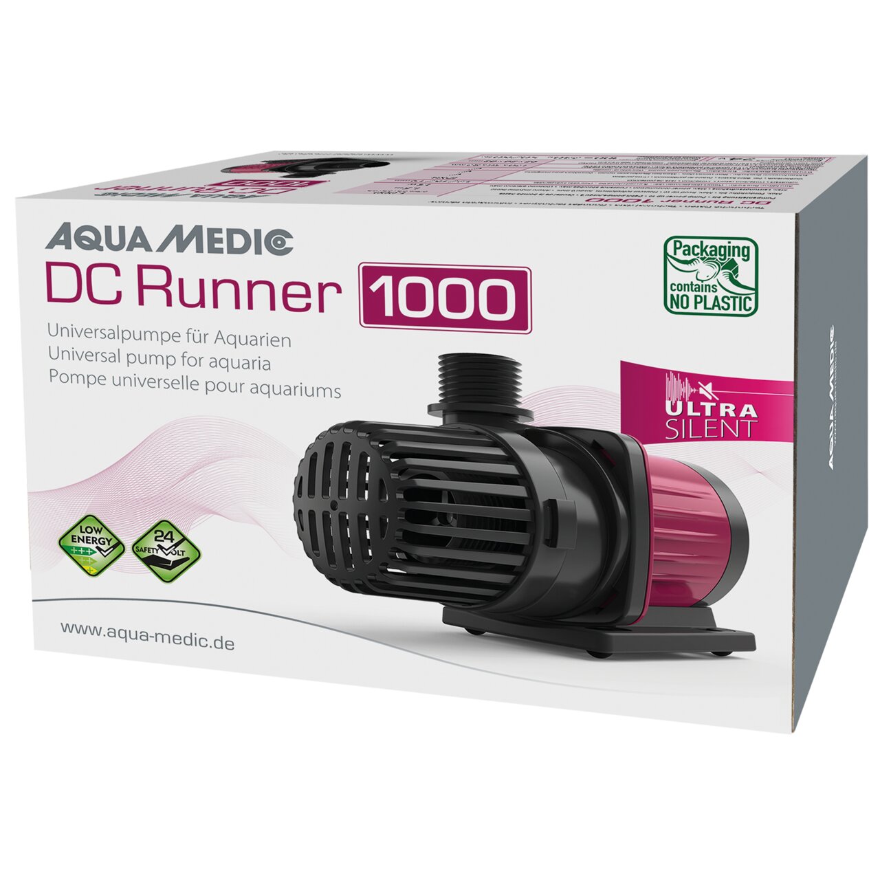 Aqua Medic DC Runner 1000: Energiesparende, leise Pumpe ("Ultra Silent") f. Aquarien, plastikfreie Verpackung, 24 Monate Garantie.