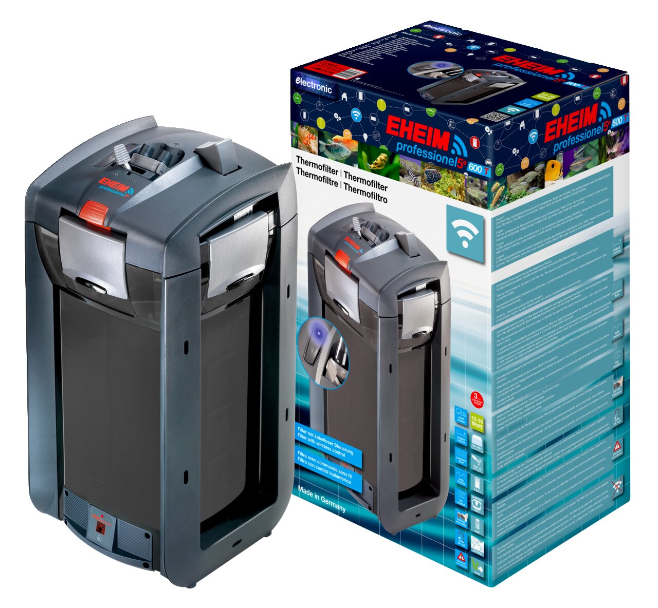 EHEIM professionel 5e 600T Thermofilter, für Süß--Meerwasseraquarien, mit Heizung, WLAN, elektron. Steuerung, Made in Germany.