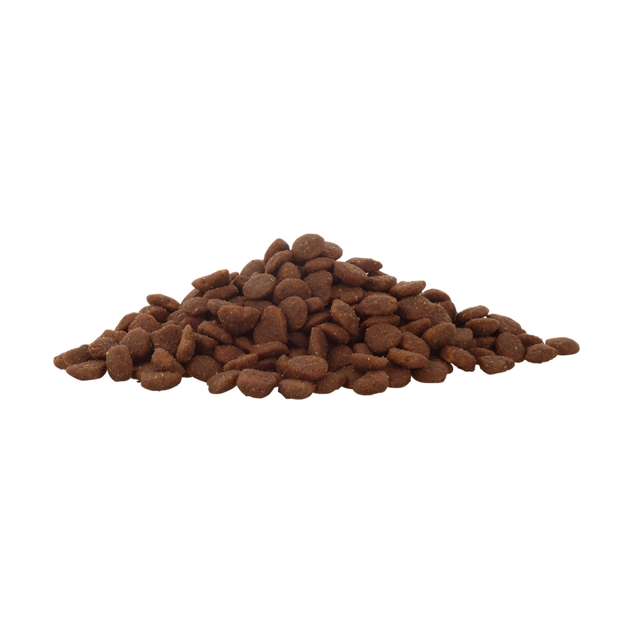 Ein Haufen brauner, runder Trockenfutterstücke der Marke Lucky Lou, geeignet für Hunde. Das Produkt ist speziell für die Ernährung von Hunden entwickelt und bietet eine ausgewogene Mischung an Nährstoffen. Die Geschmacksrichtung ist nicht angegeben. Verpa