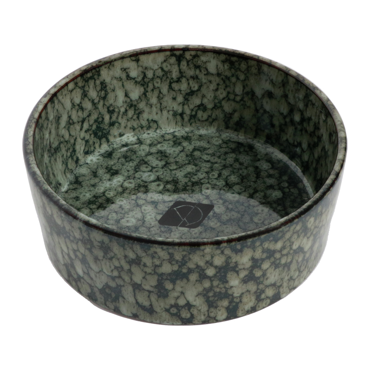 D&D Keramik-Futternapf "Green Marble" für Hunde-Katzen, grün-marmoriert, robust, leicht zu reinigen, ca. 300 ml Fassungsvermögen.