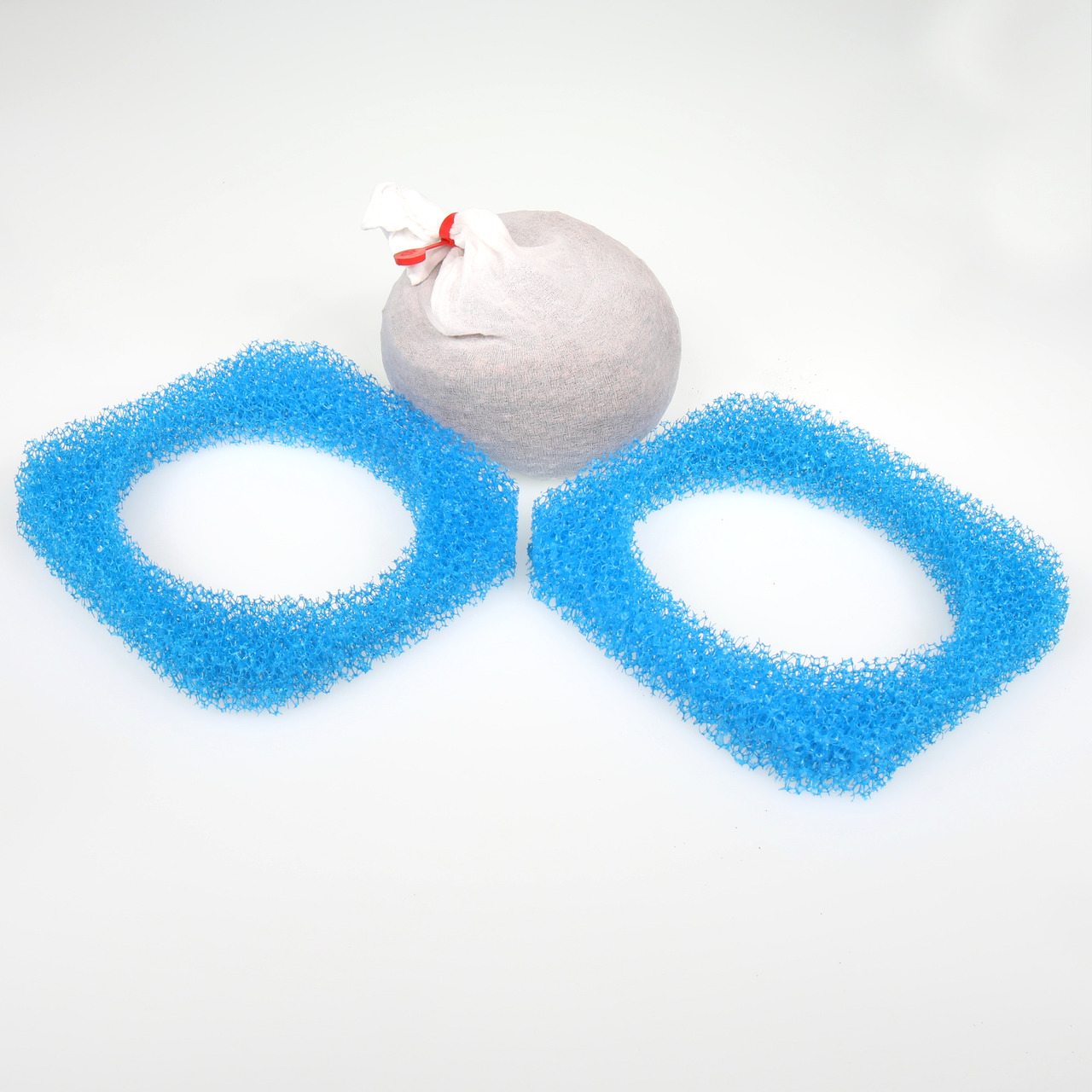 JBL CristalProfi e1502/1902 greenline FilterSet für Aquarien: 2 blaue Filterschaumrahmen, 1 weißer Filterbeutel, effektive Wasserfilterung.