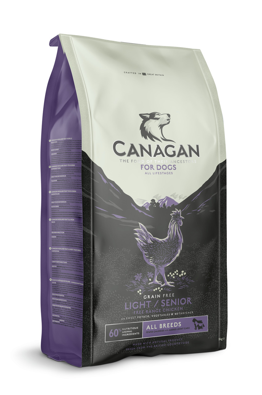 Canagan Light/Senior Free-Range Chicken, 2 kg, für ältere Hunde, getreidefrei, Huhn, Süßkartoffeln, Gemüse & Kräuter.