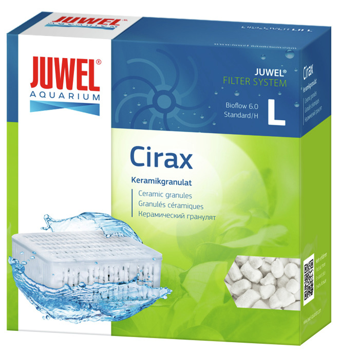 JUWEL Cirax Keramikgranulat, Filtermedium für Bioflow 6.0 (Gr. L), für Aquarienbesitzer, reinigt Wasser, Verpackung Blau-Grün.