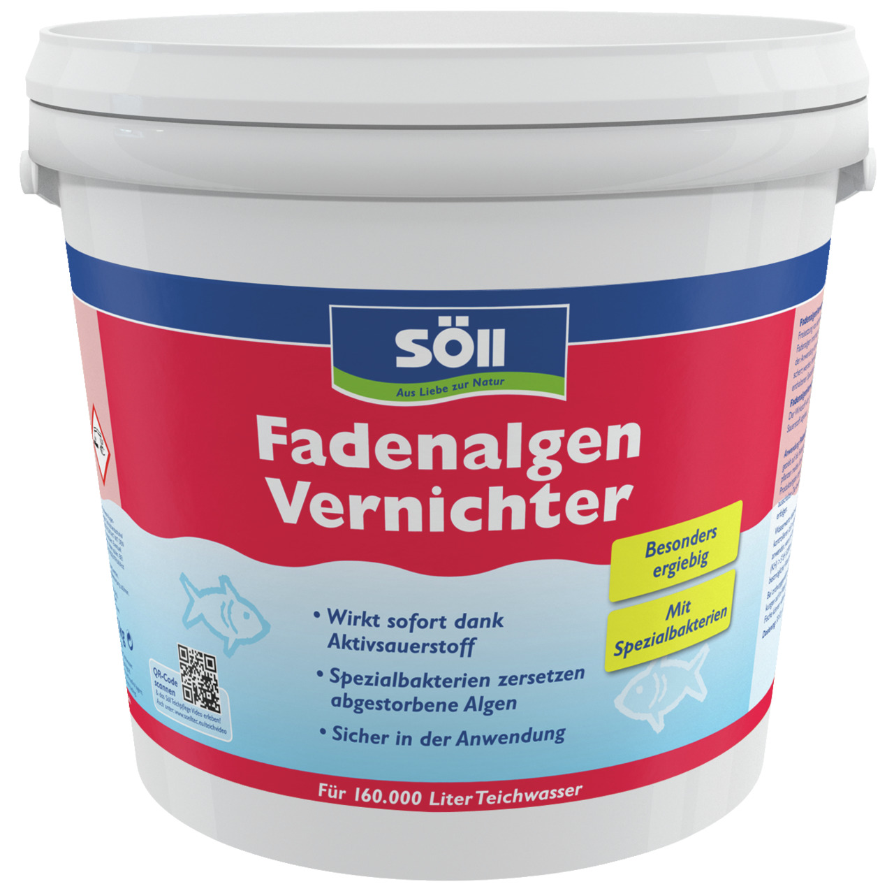 Söll Fadenalgen Vernichter, für Teichwasser, 160.000 L, wirkt sofort mit Aktivsauerstoff, Spezialbakterien, sicher & ergiebig.