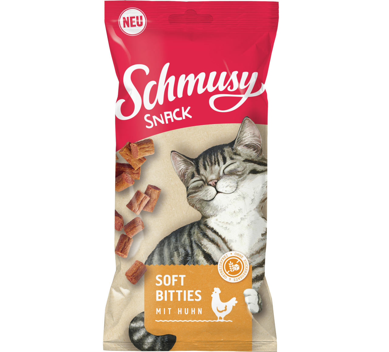 Schmusy Soft Bitties mit Huhn Katzen Snack 60 g