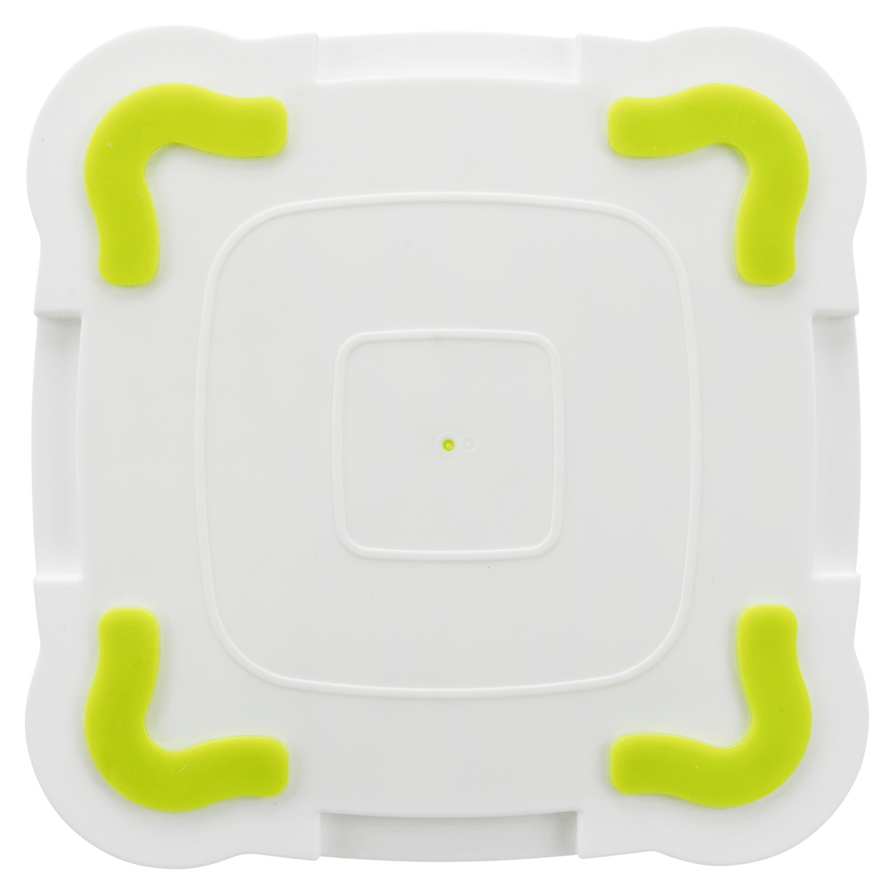 Das Bild zeigt den TRIXIE Dog Activity Memory Trainer 3.0, ein interaktives Spielzeug für Hunde. Es ist speziell für Hunde aller Größen entwickelt und fördert geistige und körperliche Aktivität. Der weiße Kunststoffdeckel hat vier rutschfeste, grüne Gummi
