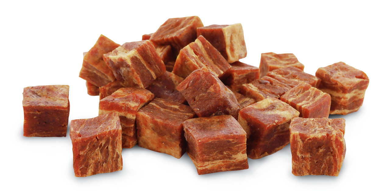 PREMIERE Snackwürfel Huhn für Hunde: Leckerlis aus getrocknetem Fleisch, ideal als Belohnung-Snack zwischendurch.