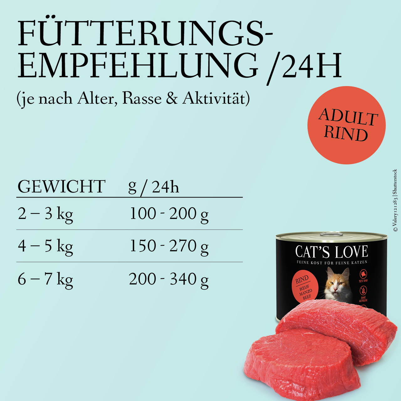 Sparpaket 6 x 200 g Cat's Love Adult Rind Pur Katzen Nassfutter