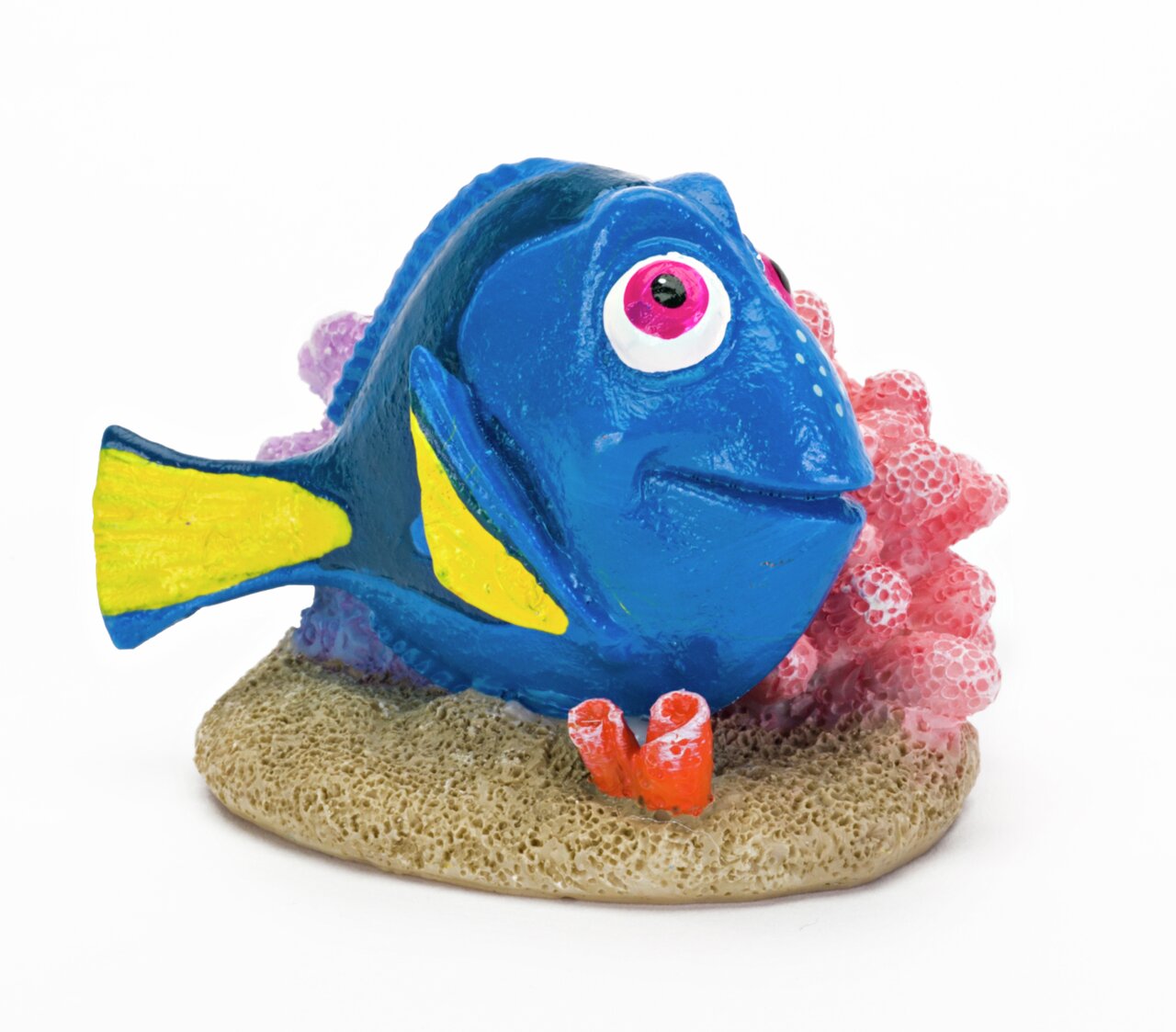 Dekoration für Aquarien von Pennplax in Form eines blauen Fischs vor Korallen. Geeignet für Aquarien, ohne Geschmacksrichtung.