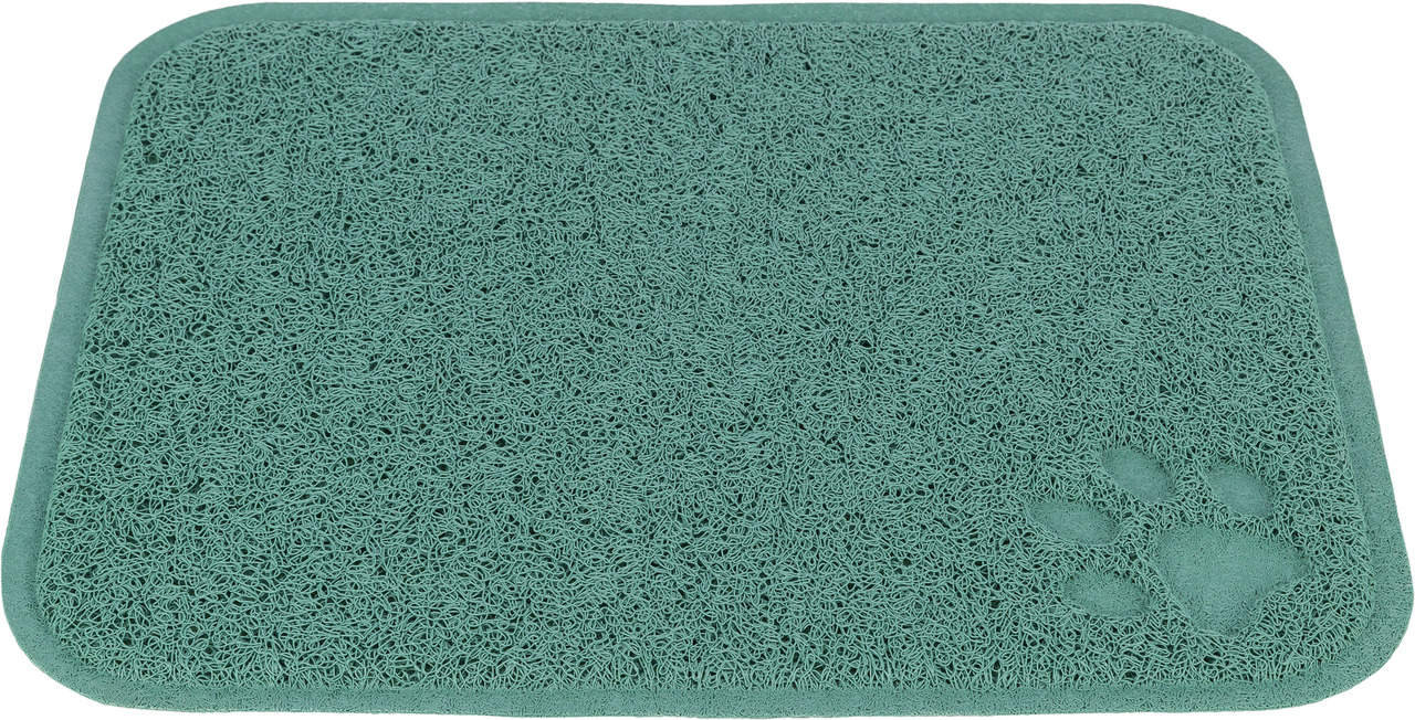 TRIXIE Napfunterlage, grün, für Hunde & Katzen, rutschfest, strukturiert, mit Pfotenprägung, Maße: ca. 44 x 28 cm.