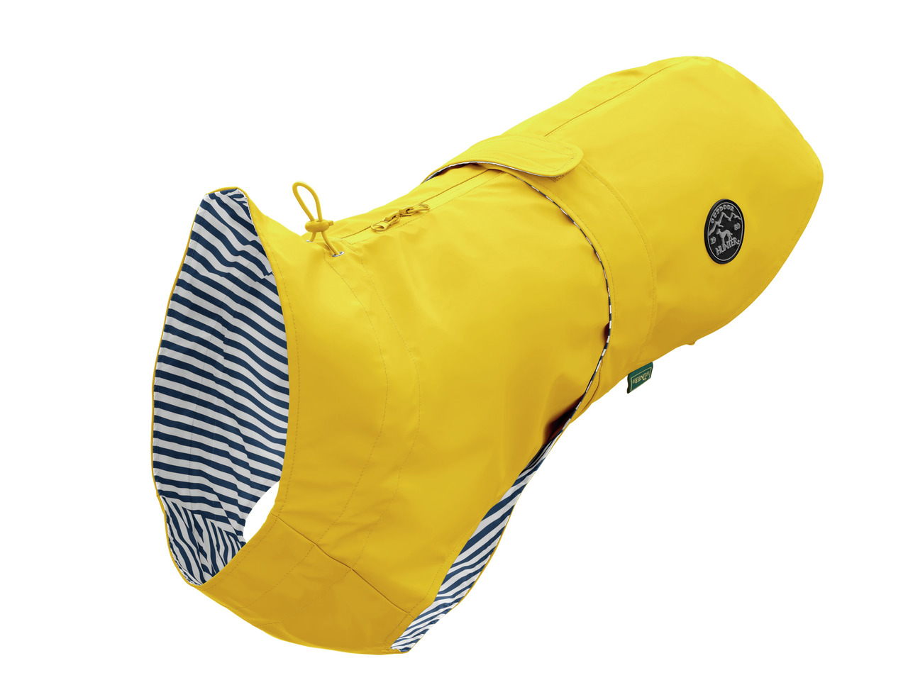HUNTER Hundemantel "Uppsala Raincoat", für alle Hunde, wasserabweisend, Schutz vor Regen/Wind, gestreiftes Innenfutter, Klettverschluss.
