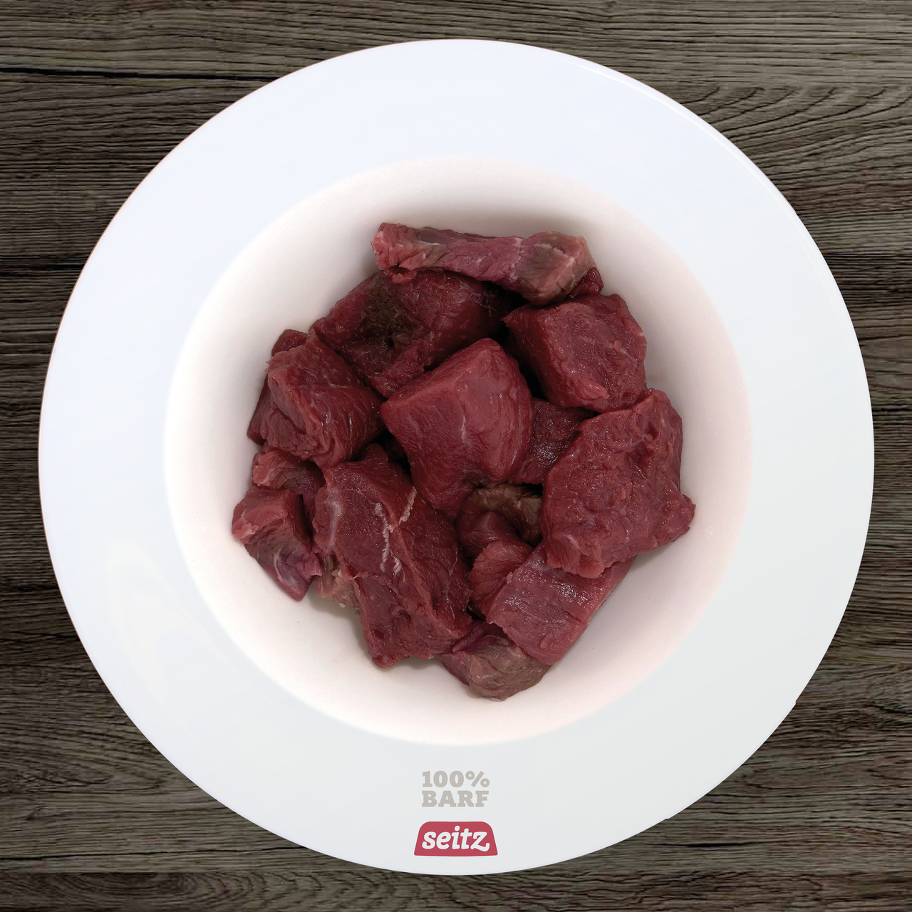 Seitz 100% BARF Rindfleisch, für Hunde & Katzen, Geschmacksrichtung Rind. Ideal für artgerechte Ernährung. Menge nicht sichtbar.