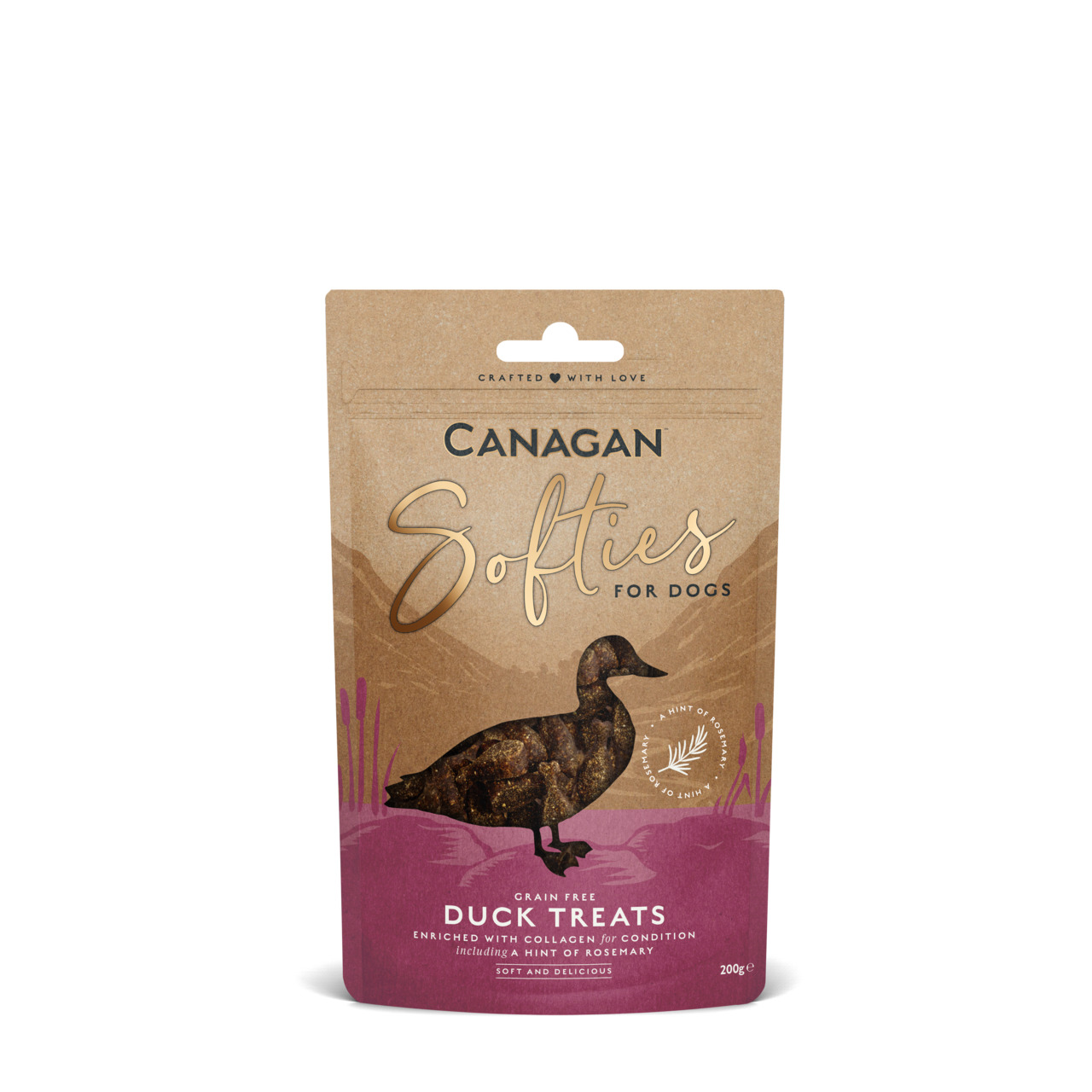 Canagan Softies f. Hunde, getreidefreie Snacks m. Entengeschmack, Kollagen & Rosmarin, 200 g.