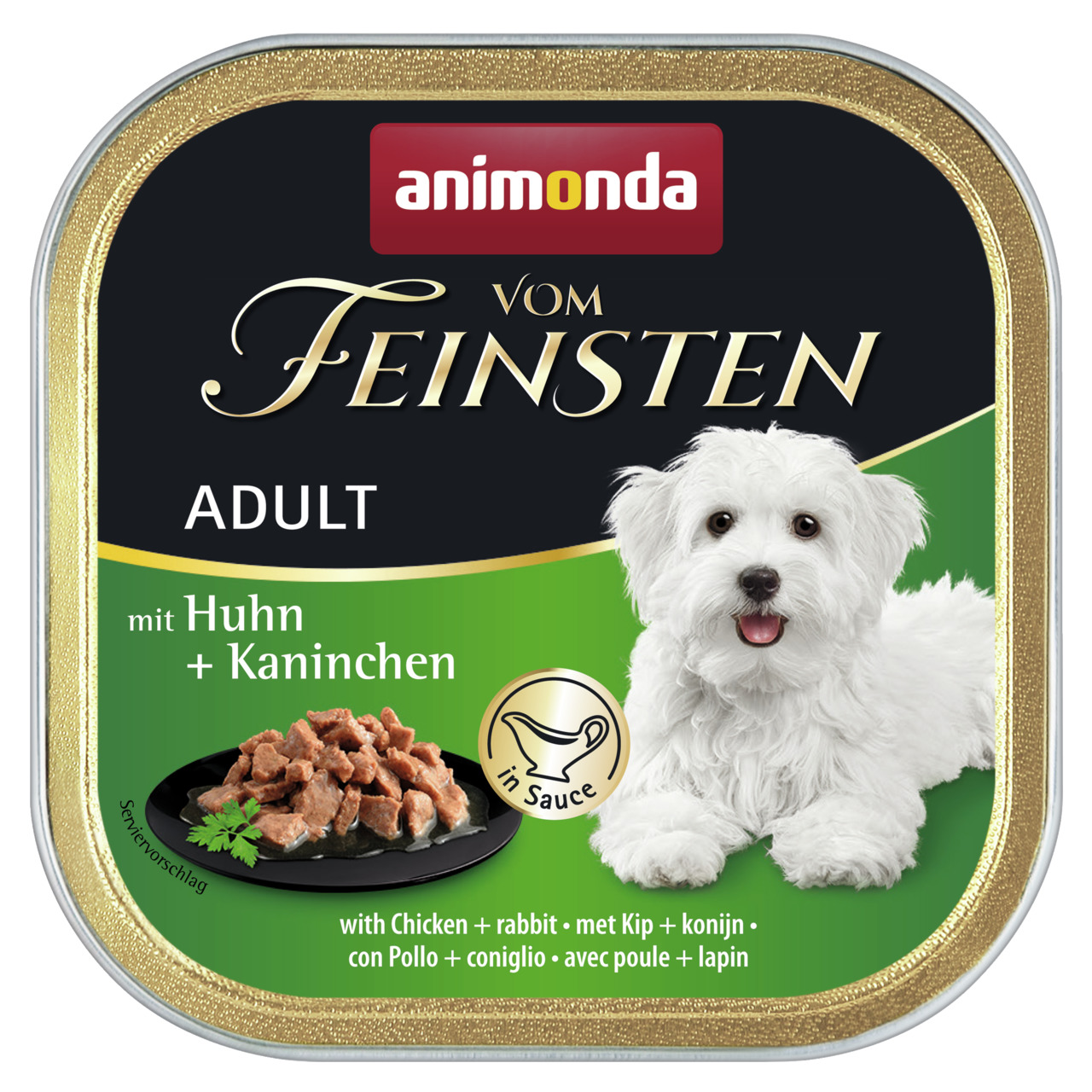 Sparpaket 44 x 150 g Animonda Vom Feinsten Adult mit Huhn + Kaninchen Hunde Nassfutter