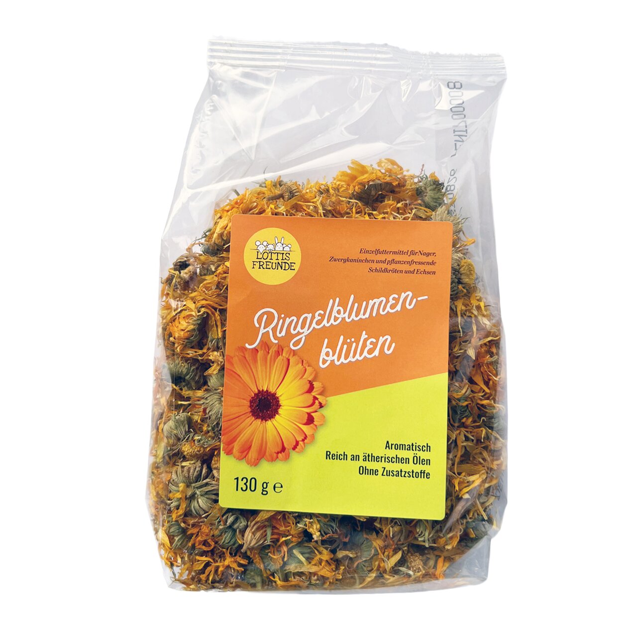 LOTTIS FREUNDE Ringelblumenblüten für Nager, Schildkröten und Echsen, aromatisch, ohne Zusatzstoffe, 130 g