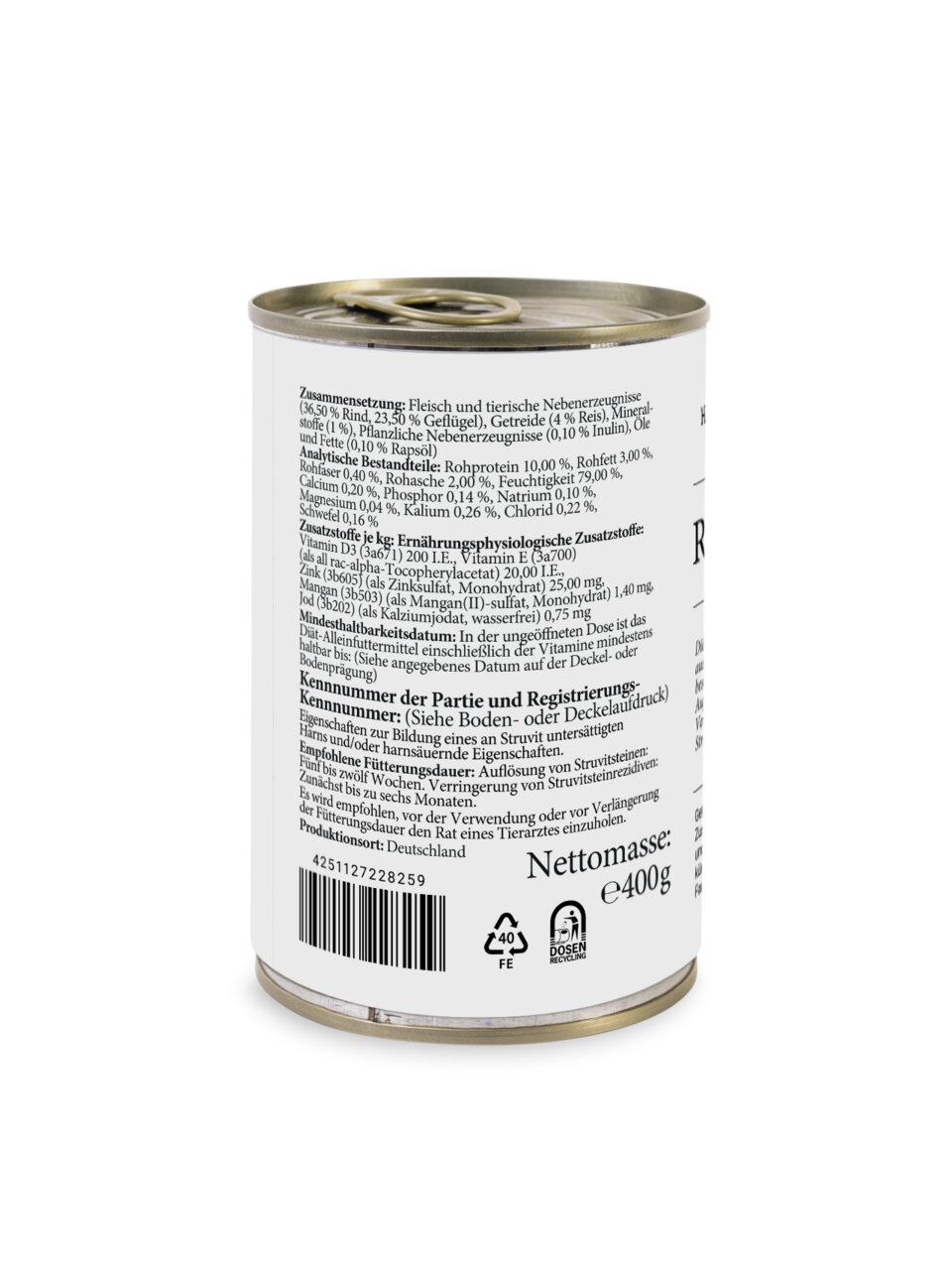 Lottis Häppchen Nassfutter für Hunde, Rind & Geflügel mit Reis, 400 g, ausgewogene Ernährung, unterstützt Tiergesundheit.
