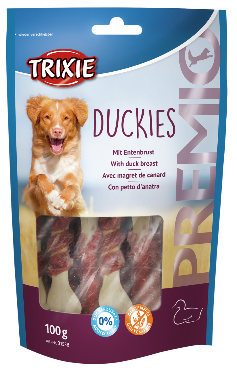 Trixie Premio Duckies mit Entenbrust Hunde Snack 100 g