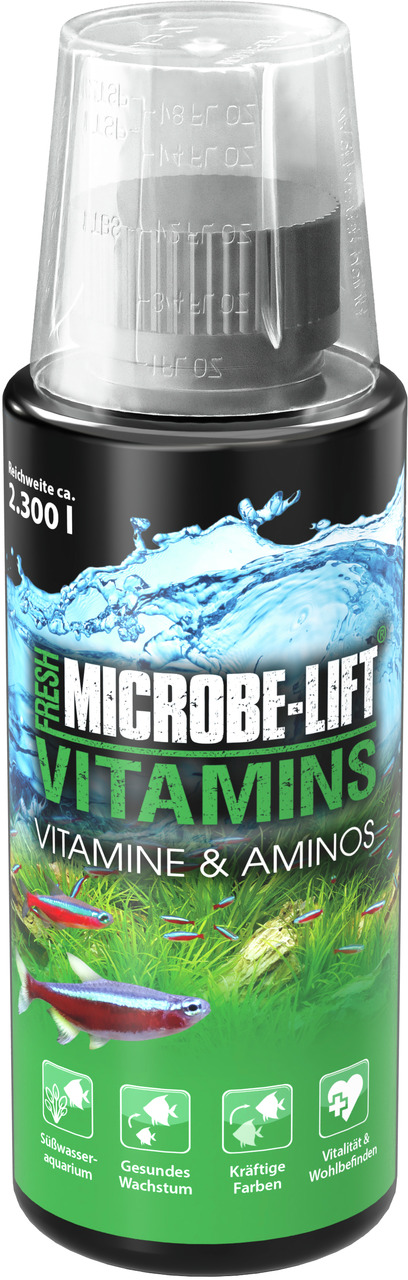 MICROBE-LIFT Vitamins, für Süßwasseraquarien: Fördert Wachstum, Farben, Vitalität & Wohlbefinden. Inhalt: ca. 2.300 l.