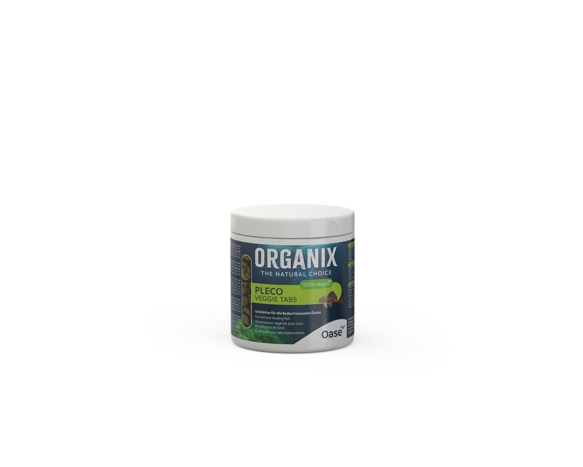 Oase Organix Pleco Veggie Tabs: Fischfutter f. bodenfressende Fische, 100 % pflanzlich, gesundheitsfördernd, 250 ml.