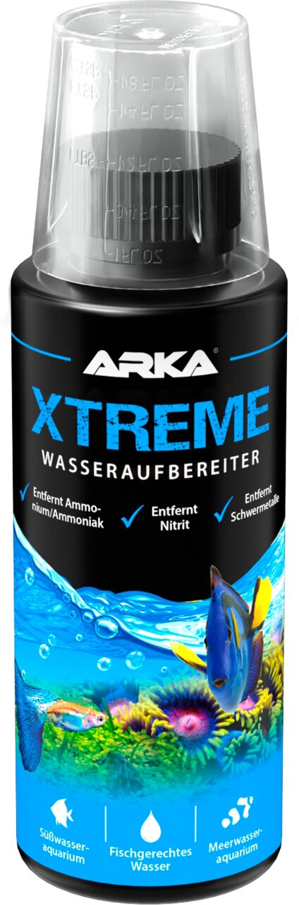 ARKA Xtreme Wasseraufbereiter für Süß- und Meerwasseraquarien, entfernt Ammoniak, Nitrit und Schwermetalle.