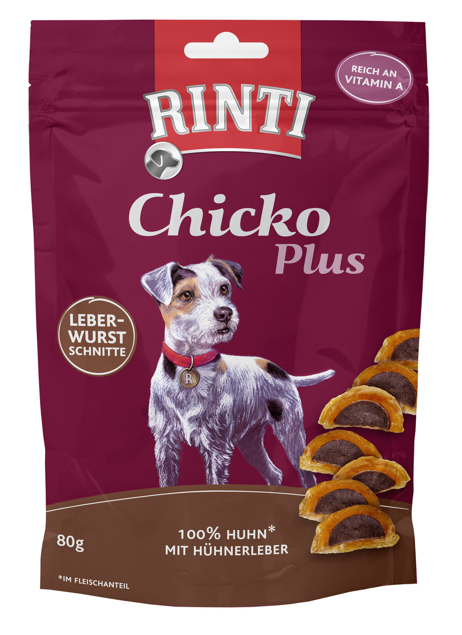RINTI Chicko Plus Leberwurstschnitten 80g Hundesnacks