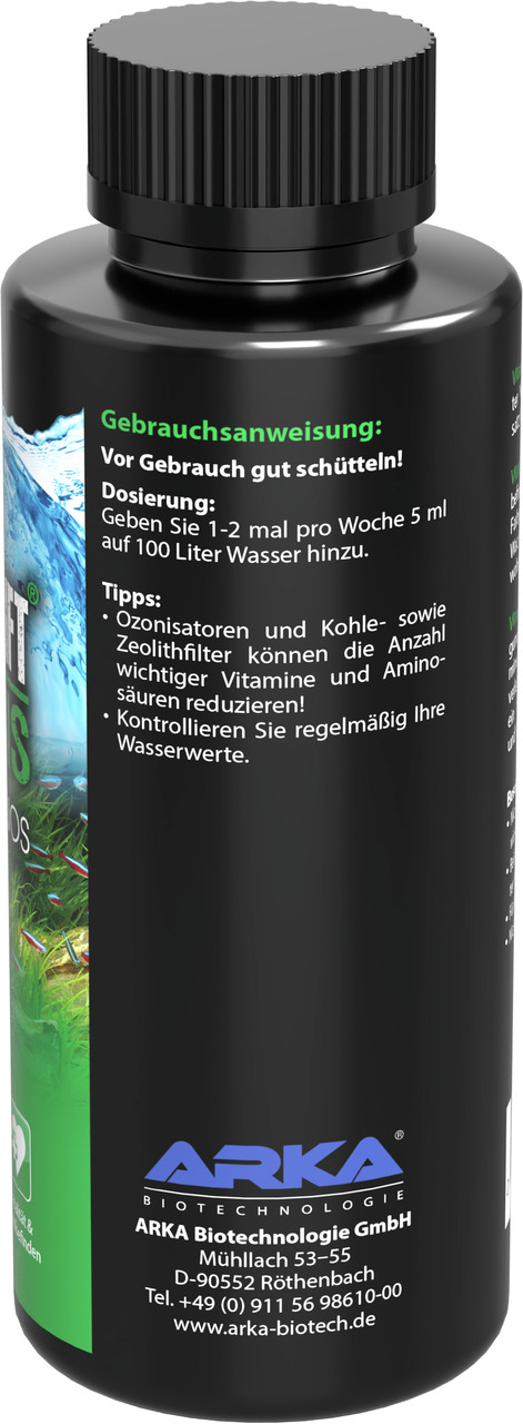 ARKA MICROBE-LIFT, Wasserpflege f. Aquarienbesitzer, mit Vitaminen & Aminosäuren, Dosierung: 5 ml/100 l.