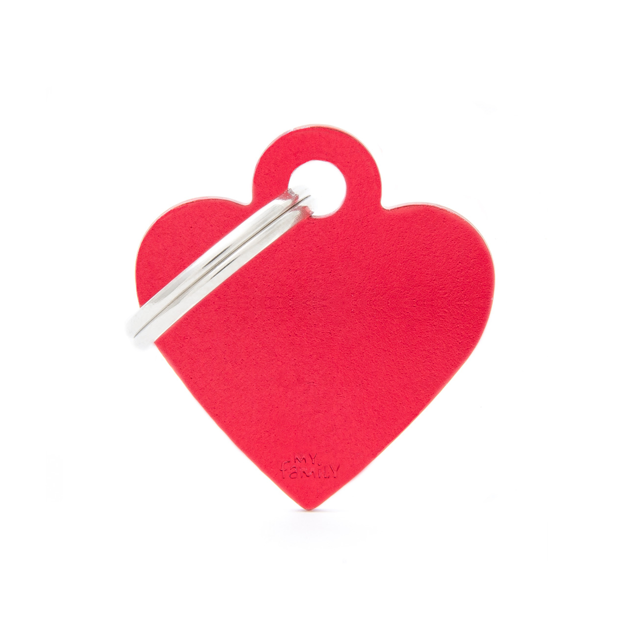MY FAMILY Classic Small Heart Aluminum Tag rot Hundemarke