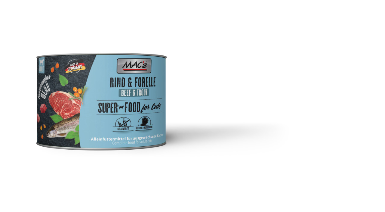Sparpaket 24 x 200 g Mac's Adult Rind & Forelle Katzen Nassfutter