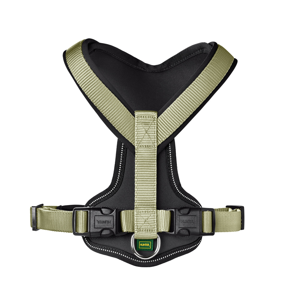 HUNTER Hundegeschirr Divo, olivgrün, ergonomisch & gepolstert, für mittelgroße-große Hunde, verstellbar, sichere Klickverschlüsse.
