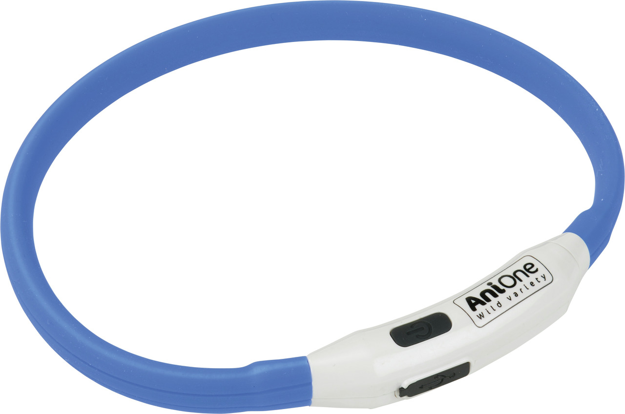 AniOne Leuchthalsband mini Silikon USB blau