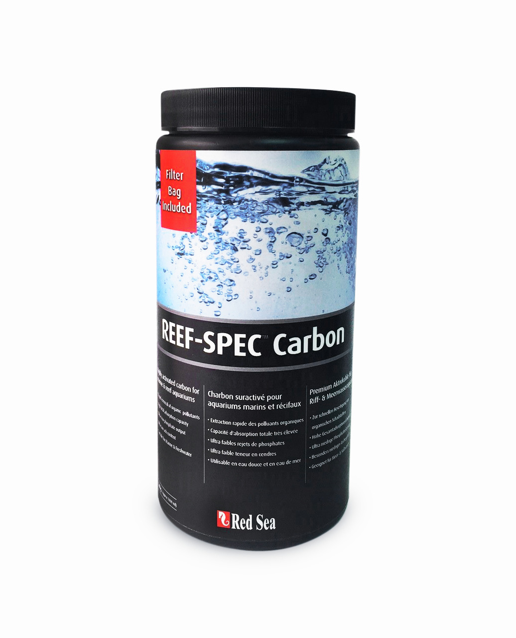Red Sea REEF-SPEC Carbon, 1L Aktivkohle, für Meerwasseraquarien, entfernt Schadstoffe, hohe Phosphatabsorption, inkl. Filterbeutel.