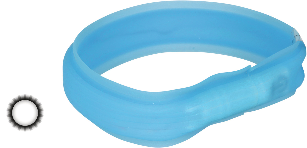 TRIXIE Flash Leuchtband USB L - XL (70 cm / 30 mm) blau